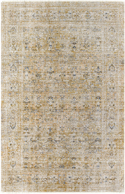 Margaret Damask Mustard Washable Area Rug - Becki Owens x Livabliss