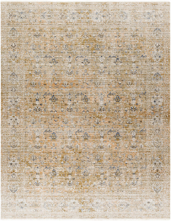 Margaret Damask Mustard Washable Area Rug - Becki Owens x Livabliss