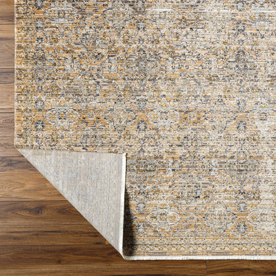 Margaret Damask Beige & Blue Washable Area Rug - Becki Owens x Livabliss