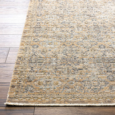 Margaret Damask Beige & Blue Washable Area Rug - Becki Owens x Livabliss