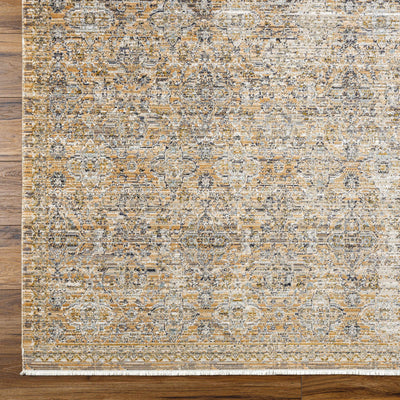 Margaret Damask Beige & Blue Washable Area Rug - Becki Owens x Livabliss