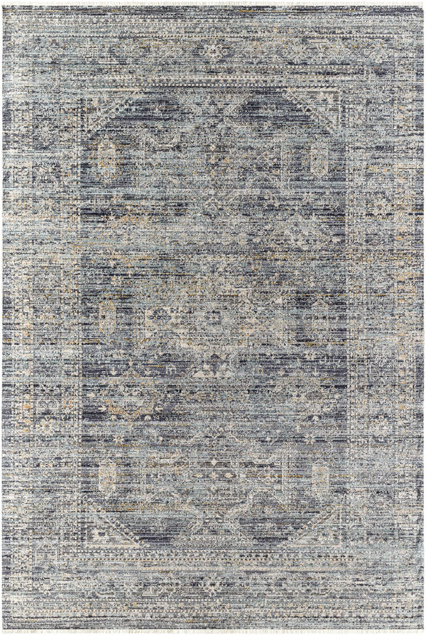 Margaret Medallion Navy Washable Area Rug - Livabliss x Becki Owens