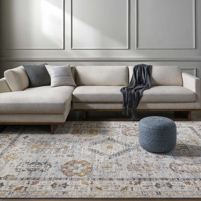 Kamau Cream & Blue Area Rug