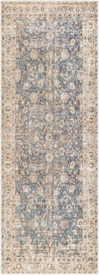 Marlene Damask Beige & Navy Area Rug - Becki Owens x Livabliss