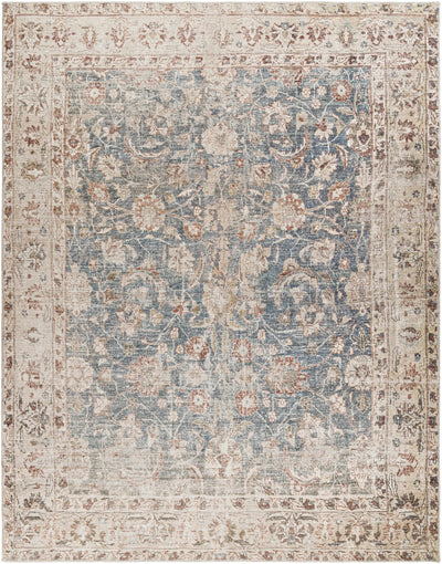 Marlene Damask Beige & Navy Area Rug - Becki Owens x Livabliss