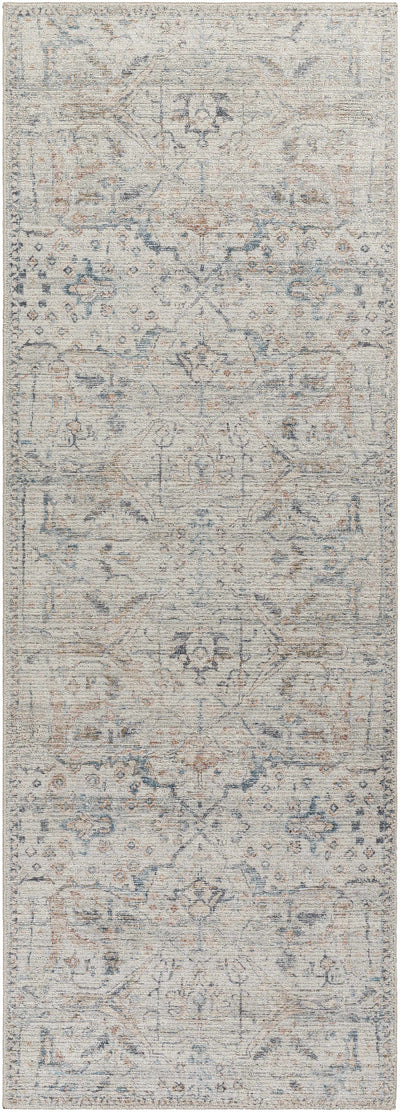 Marlene Damask Off White & Blue Area Rug - Becki Owens x Livabliss