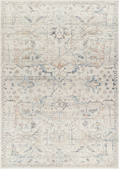 Marlene Damask Off White & Blue Area Rug - Becki Owens x Livabliss