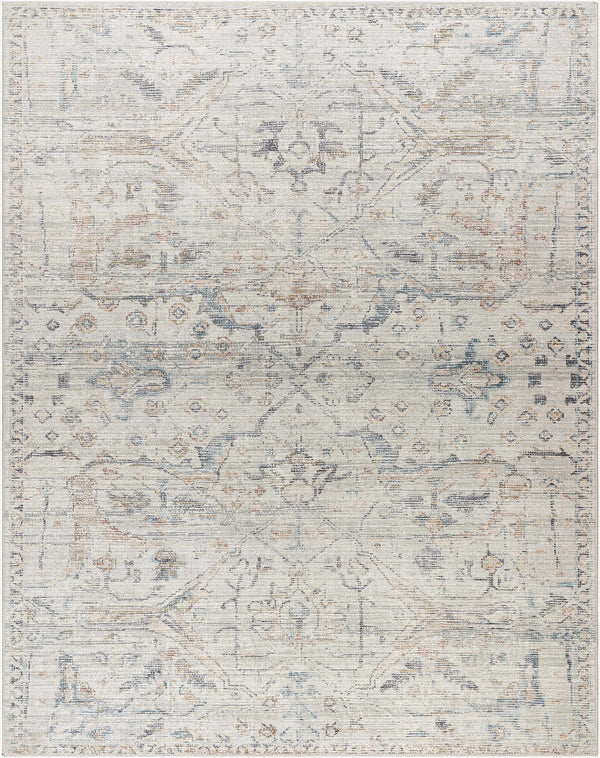 Marlene Damask Off White & Blue Area Rug - Becki Owens x Livabliss