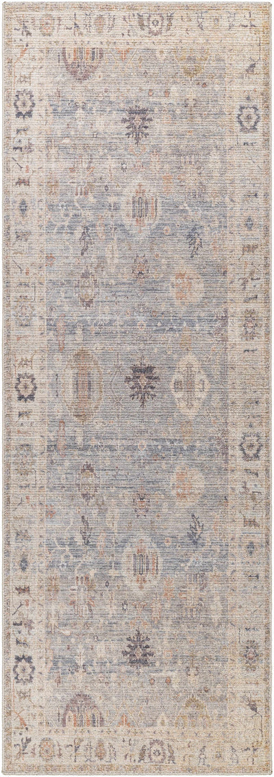 Marlene Damask Cream & Blue Area Rug - Becki Owens x Livabliss