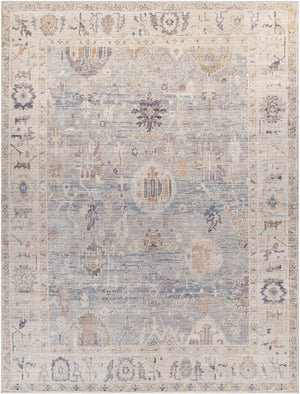 Marlene Damask Cream & Blue Area Rug - Becki Owens x Livabliss