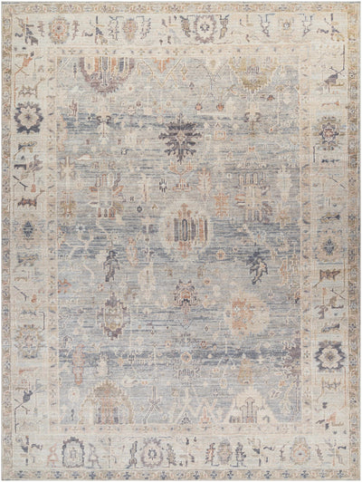 Marlene Damask Cream & Blue Area Rug - Becki Owens x Livabliss