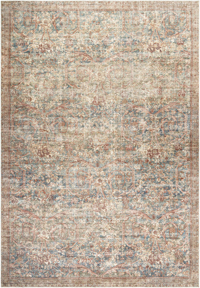 Marlene Damask Brown & Blue Area Rug - Becki Owens x Livabliss