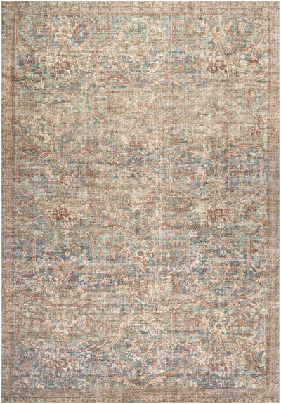 Marlene Damask Brown & Blue Area Rug - Becki Owens x Livabliss