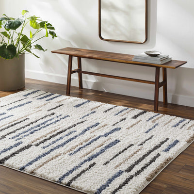 Golda Broken Striped Plush Area Rug