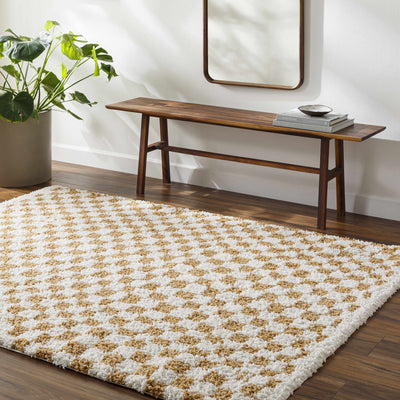 Kieu Mustard & Ivory Checkered Area Rug