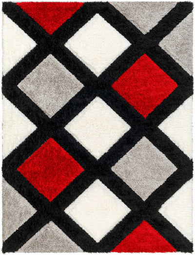 Amias Red & Black Area Rug