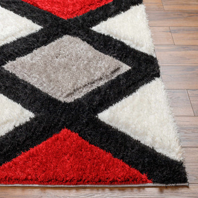 Amias Red & Black Area Rug