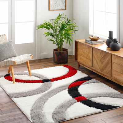 Taja Red & Black Area Rug