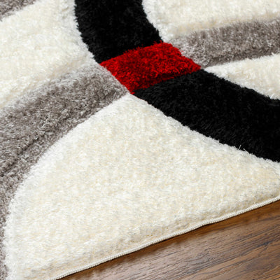 Taja Red & Black Area Rug