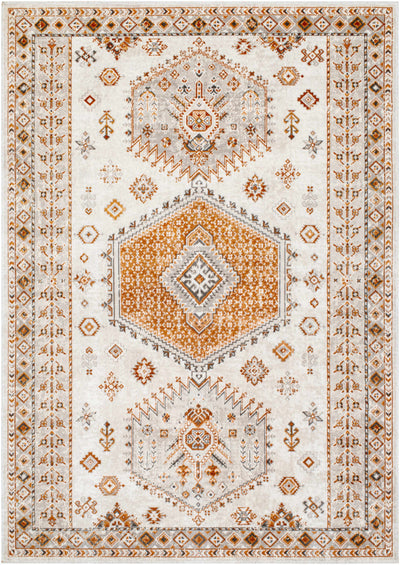 Cain Cream & Rust Washable Area Rug - Clearance