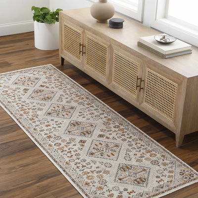 Meja Cream & Rust Washable Area Rug - Clearance