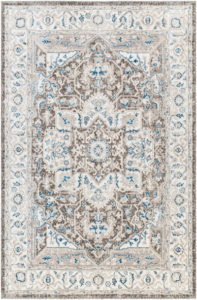 Roho Beige & Blue Washable Area Rug - Clearance