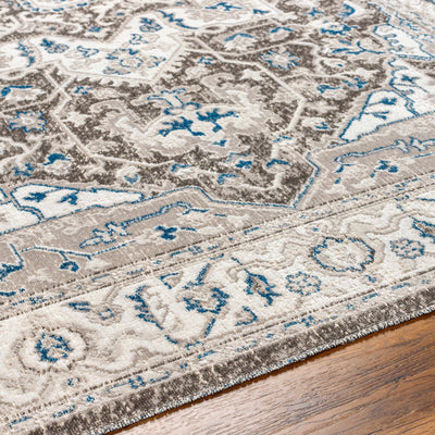 Roho Beige & Blue Washable Area Rug - Clearance