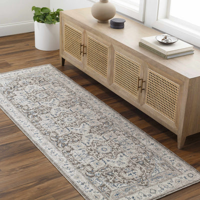 Roho Beige & Blue Washable Area Rug - Clearance