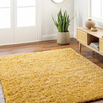 Bluma Solid Mustard Plush Rug