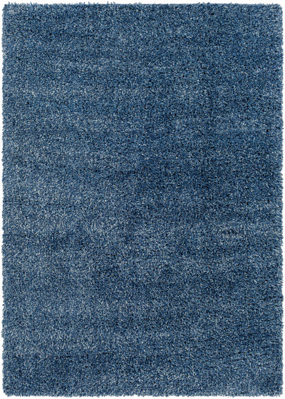 Bluma Solid Blue Plush Rug