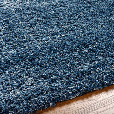 Bluma Solid Blue Plush Rug