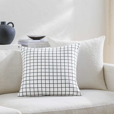 Lonna Monochrome Grid Throw Pillow