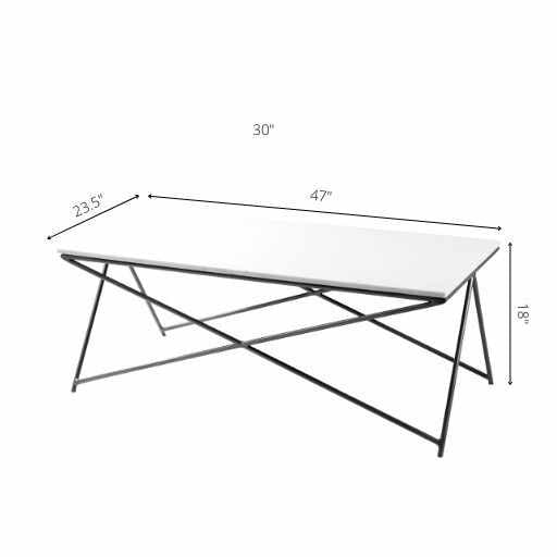 Wenzenbach White Marble Minimalist Coffee Table