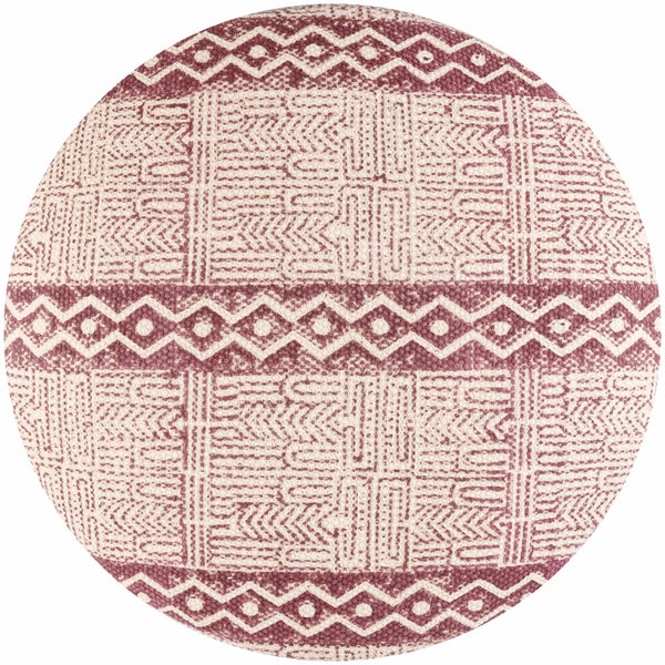 Serramanna Dark Red Patterned Ottoman