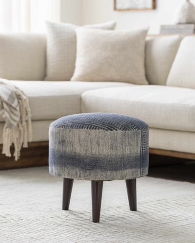 Serramanna Textured Cotton Ottoman