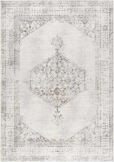 Mortye Cream & Brown Medallion  Area Rug