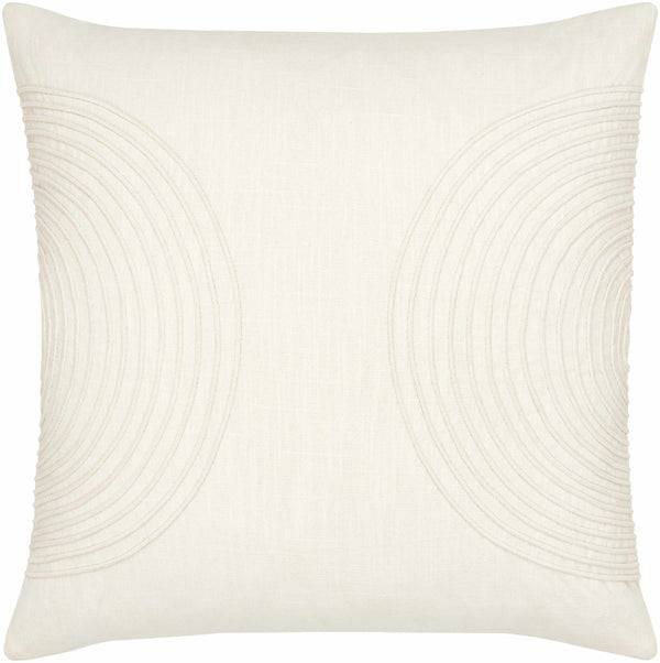 Makai Ivory Embroidered Circles Accent Pillow