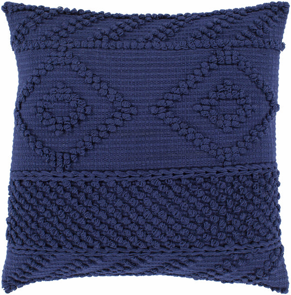 Settle Navy Textured Geometric Accent Pillow