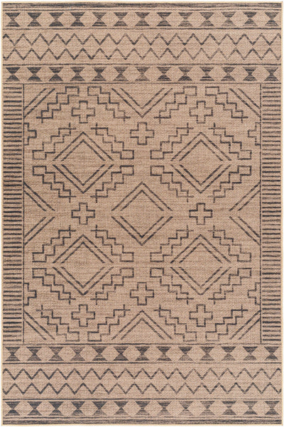 Halle Tan & Black Washable Jutely Rug