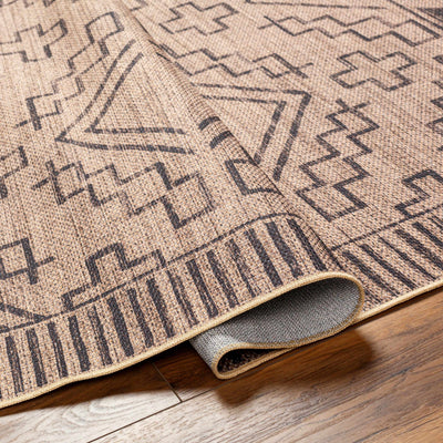 Halle Tan & Black Washable Jutely Rug