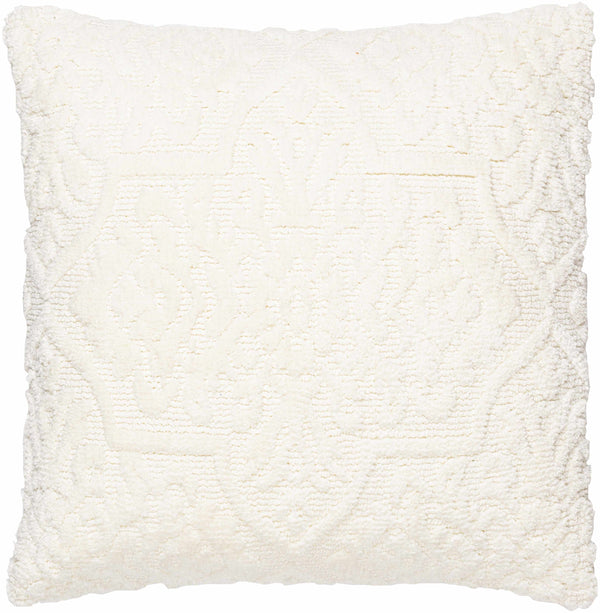 Macha White Textured Square Accent Pillow