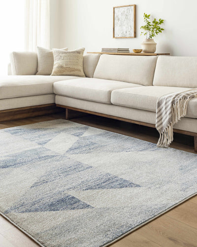 Seana Blue Geometric Area Rug