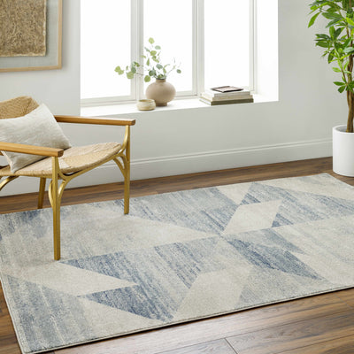 Seana Blue Geometric Area Rug