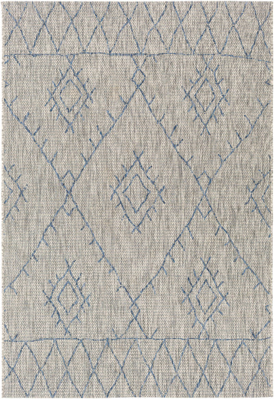 Shadow Gray/Blue Trellis Boho Rug - Clearance