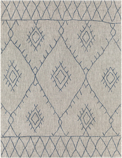 Shadow Gray/Blue Trellis Boho Rug - Clearance