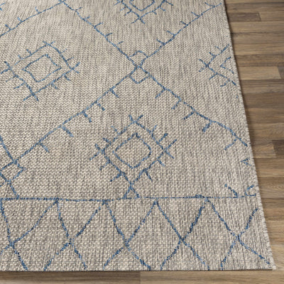 Shadow Gray/Blue Trellis Boho Rug - Clearance