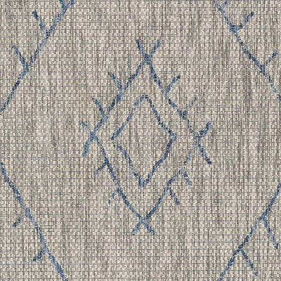 Shadow Gray/Blue Trellis Boho Rug - Clearance