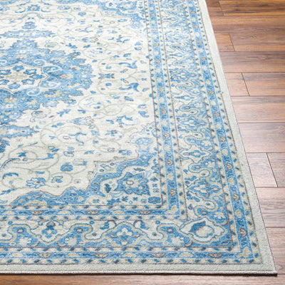 Farai Silver Blue Medallion Area Rug