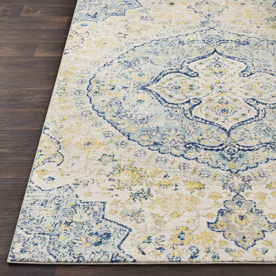 Ivory Teal Ojus Area Rug - Clearance