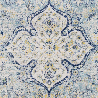 Ivory Teal Ojus Area Rug - Clearance